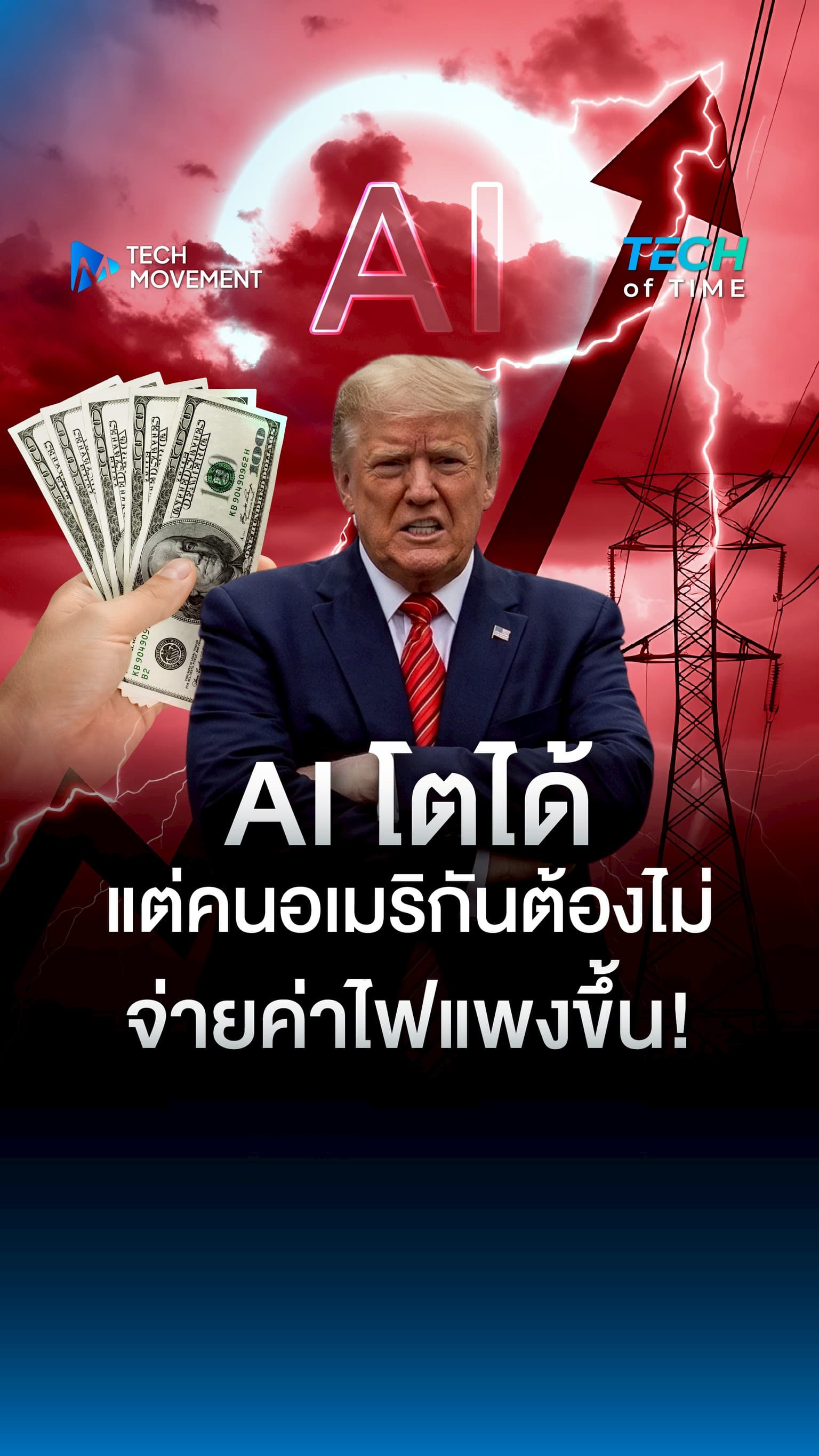 AI โตได้ แต่ คนอเมริกันต้องไม่ต้องจ่ายค่าไฟแพงขึ้น