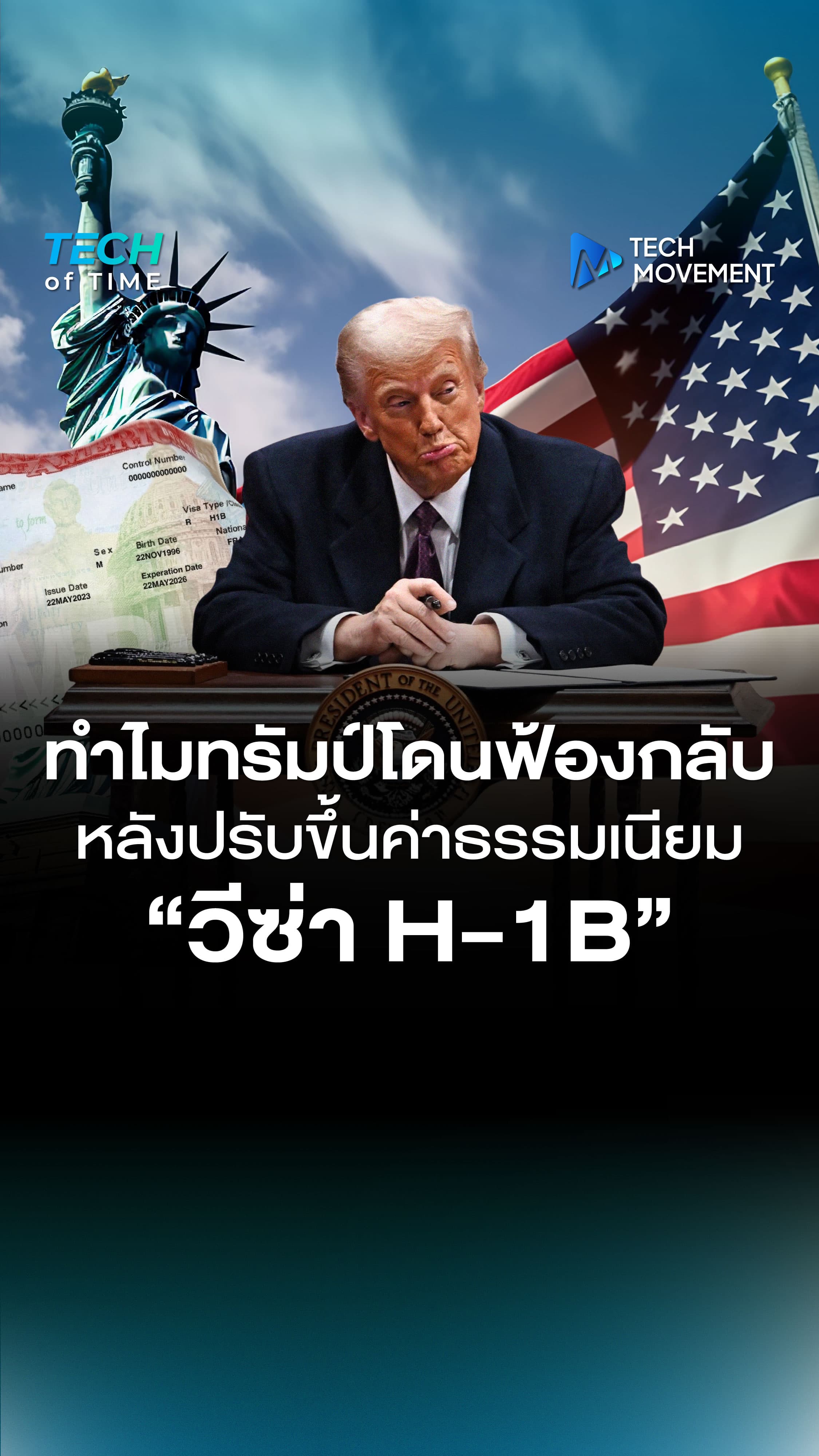 ทรัมป์โดนฟ้องกลับหลังปรับขึ้นค่าธรรมเนียมวีซ่า H 1B เพราะอะไร