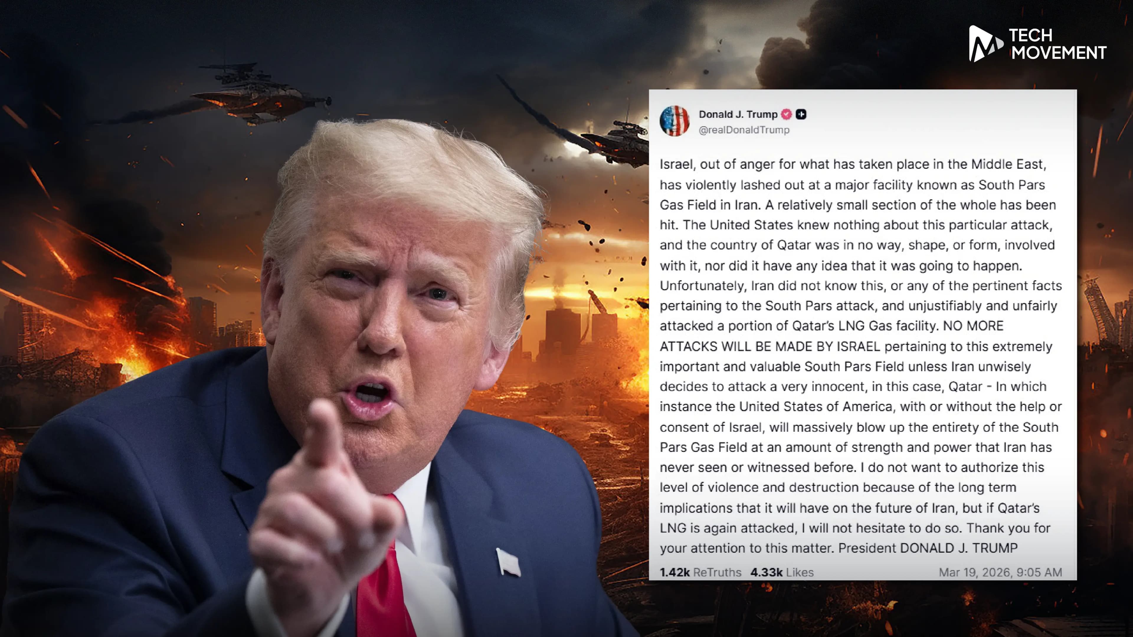 ทรัมป์_ขู่แรง_หากอิหร่านโจมตีแหล่งก๊าซ_LNG_กาตาร์อีก_สหรัฐฯ_พร้อมถล่ม_เซาท์_พาร์ส_แบบไม่เคยเกิดขึ้นมาก่อน