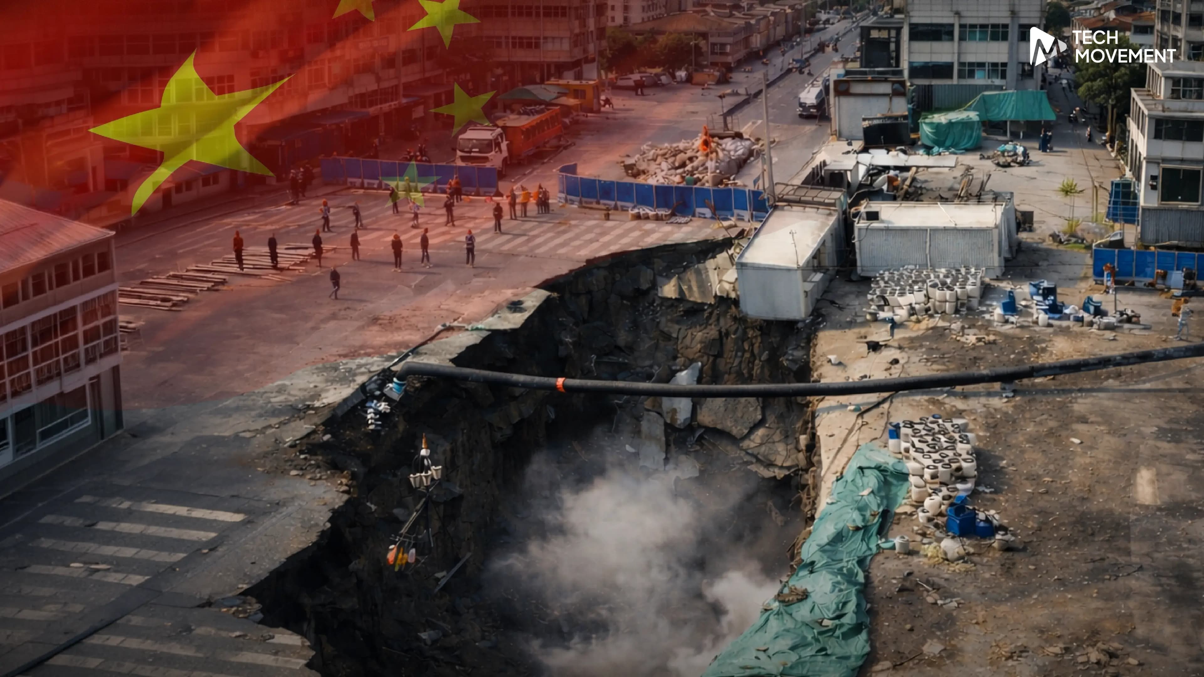 หลุมยุบใหญ่ในเซี่ยงไฮ้_สะท้อนช่องว่างเตรียมพร้อมรับมือความเสี่ยง